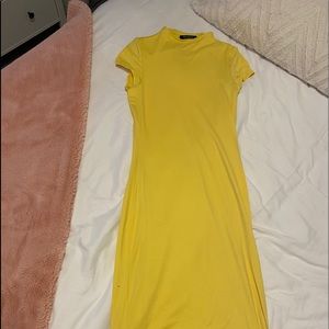Yellow Tight Dress, Knee Length